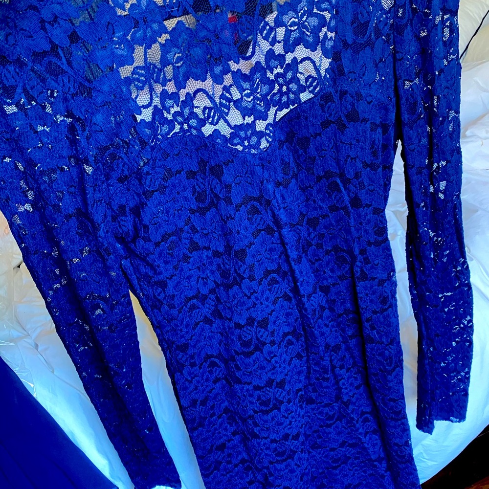 Blue Lace Mini Expres Dress